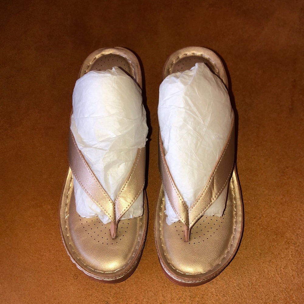 Metallic Gold Flip Flop Sandals